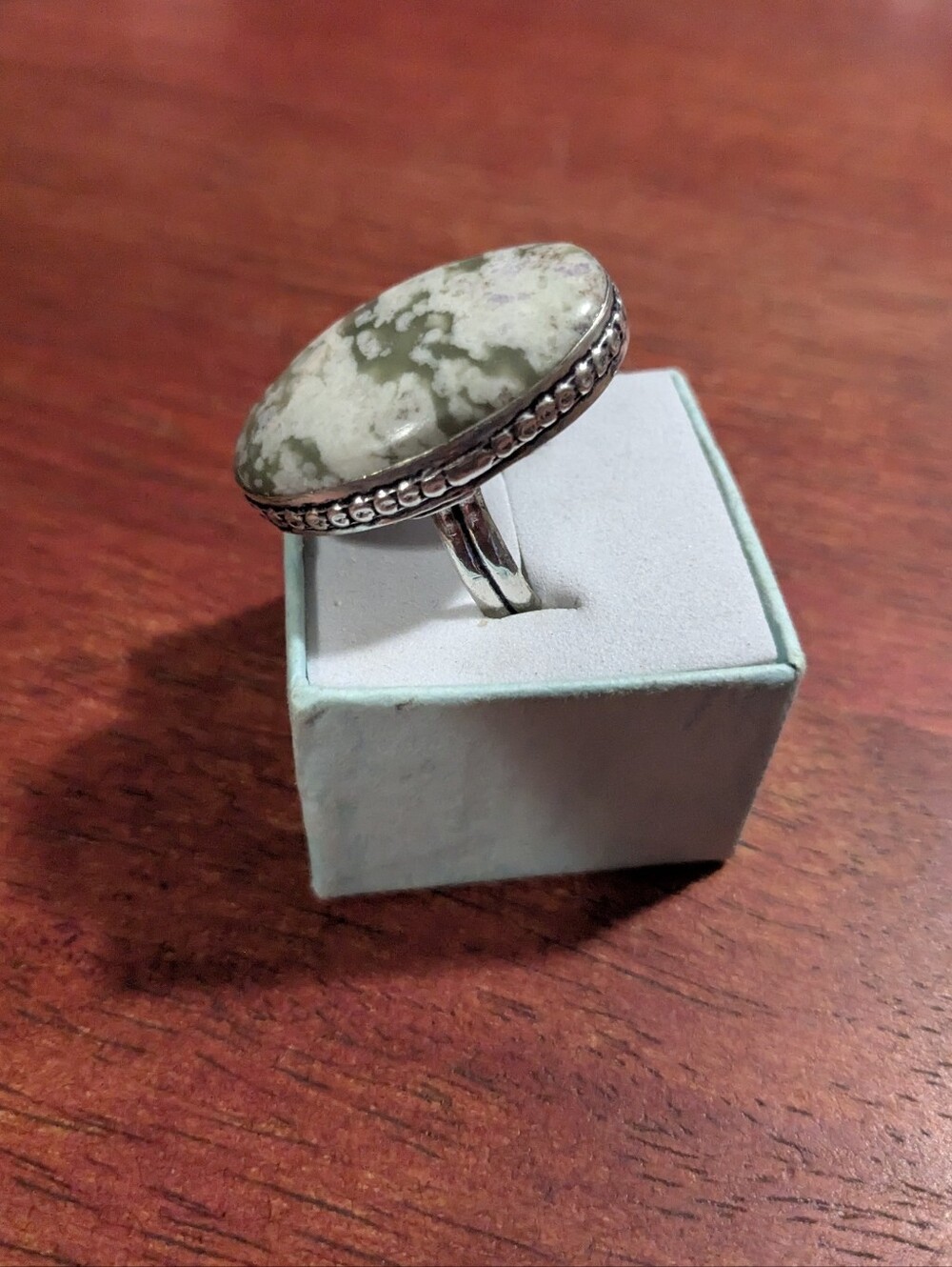 Handcrafted Oversized Peace Jade Oval  Boho Ring (9)